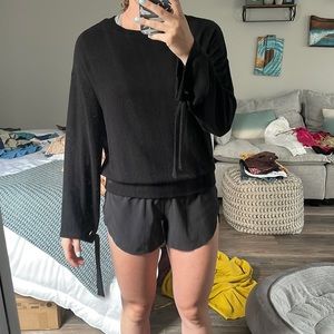 Black bell sleeve top